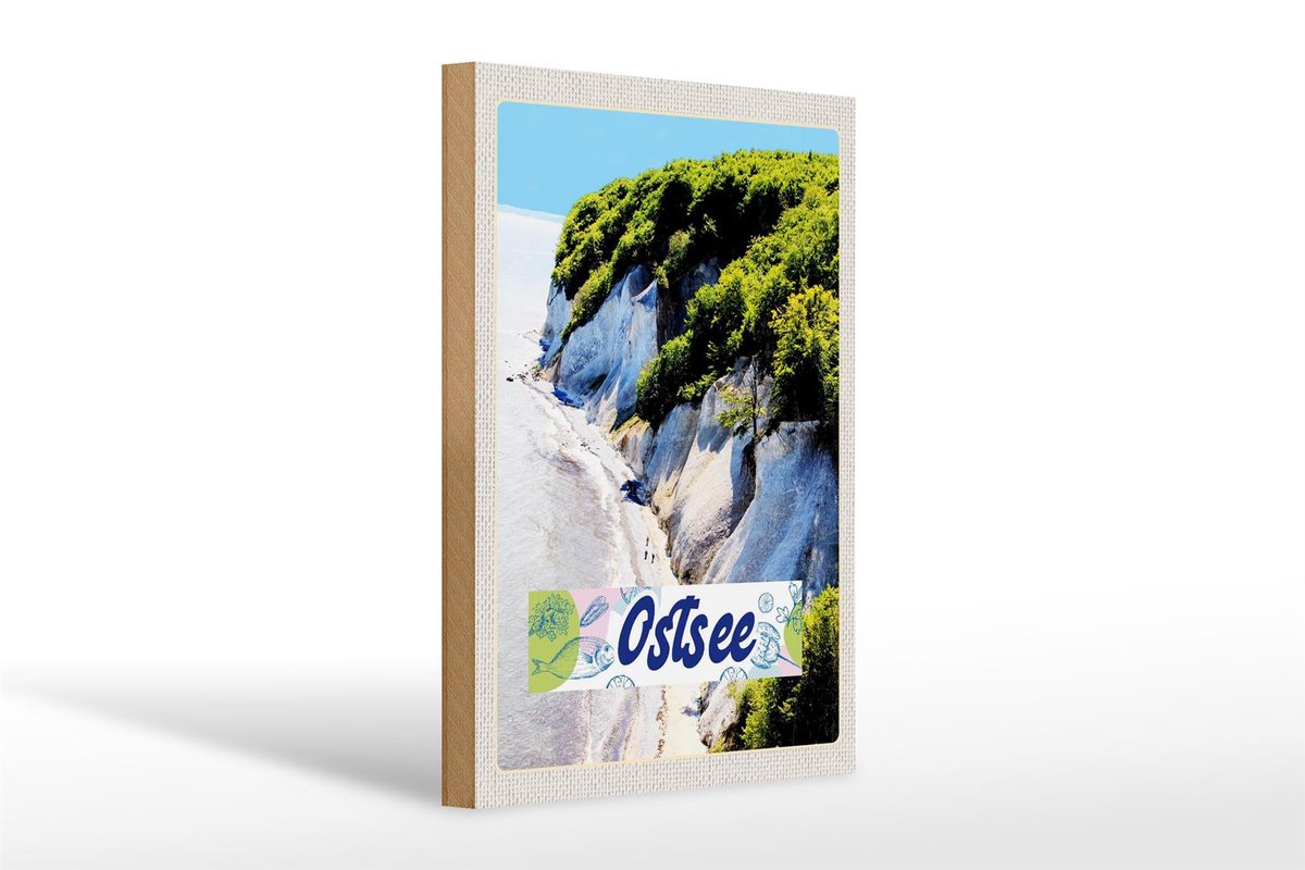 Femer Holzschild Reise 20x30cm Ostsee Strand Natur Wälder Gebirge
