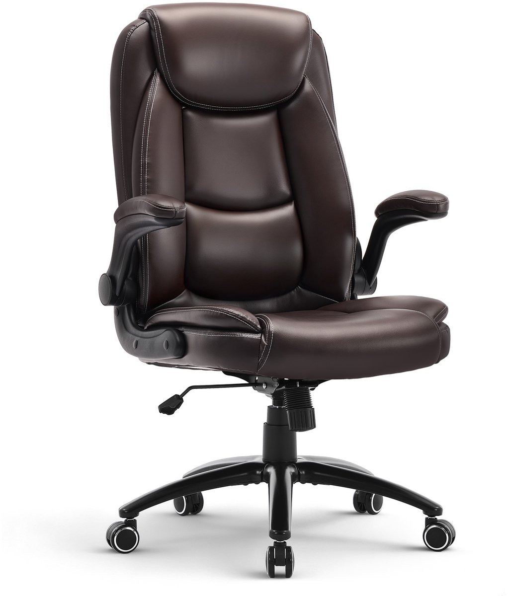 COLAMY Ergonomische Bureaustoel met Hoge Rugleuning - Bruin - COLAMY - €129,99