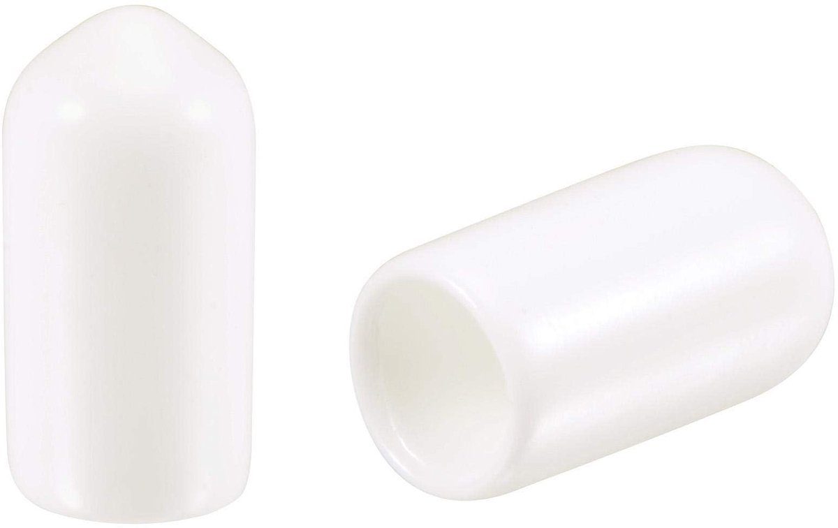 Rubberen eindkapjes 2 mm wit - set van 200 stuks voor bouten, schroeven, buizen - flexibele schroefdoppen en draadbeschermers - zacht rubberen hoezen.