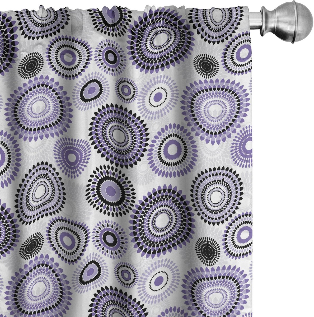 ABAKUHAUS Gordijnen 2x75x175 cm – Microvezel, Halfschaduw, Digitaal Print Violet