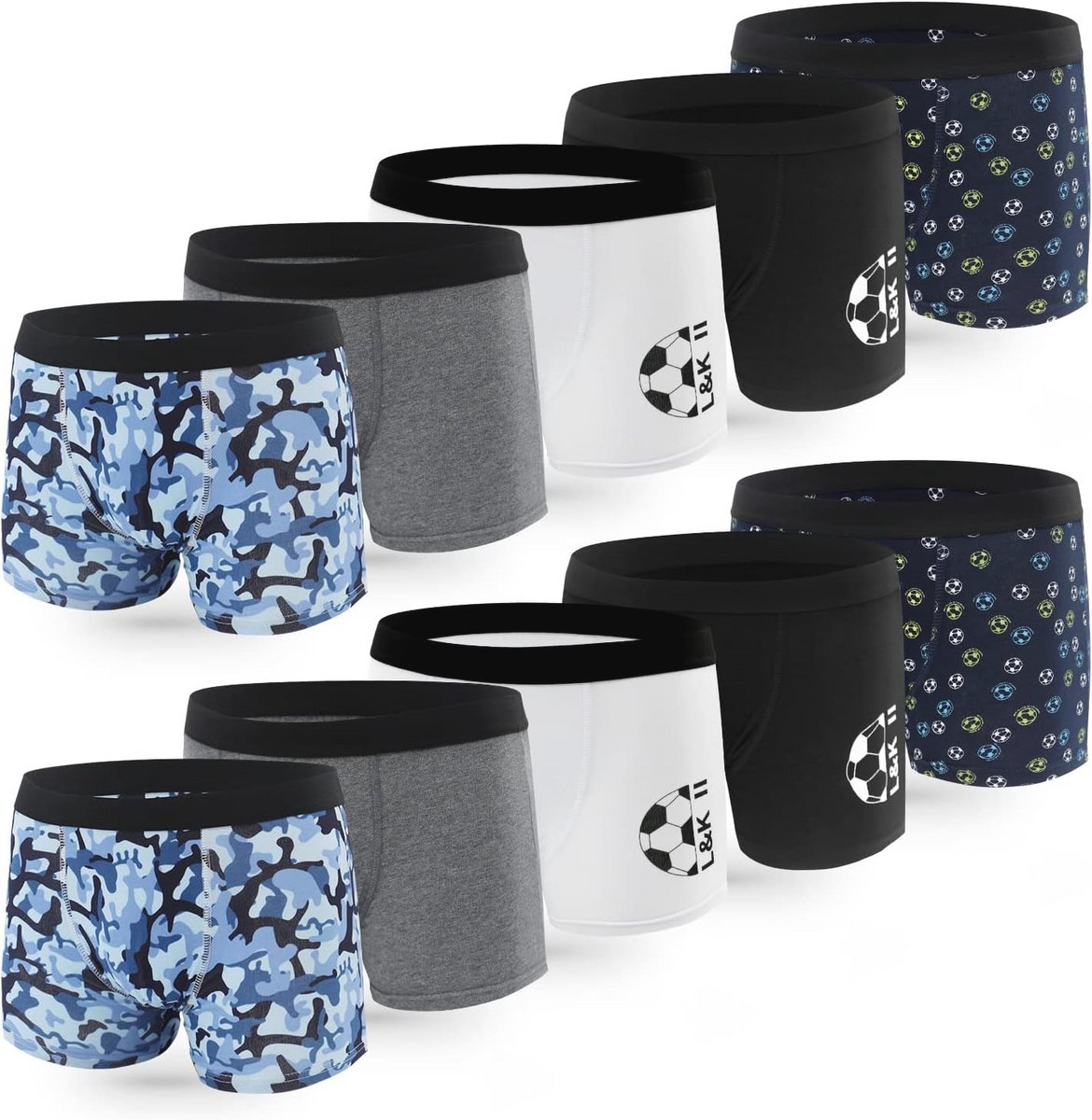 10 Katoenen Boxershorts voor Jongens met Doodskopprint