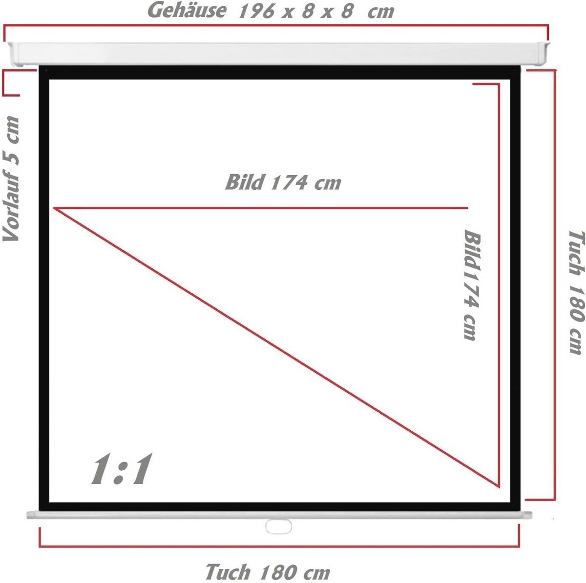 Beamerdoek 220 x 173 cm 4:3 Formaat