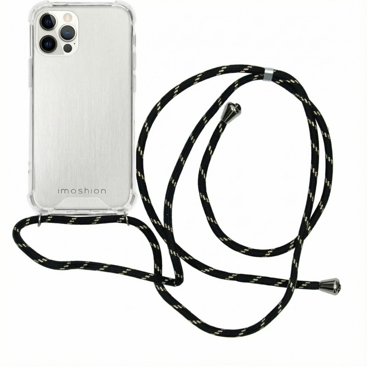 imoshion Hoesje - Geschikt voor Apple iPhone 12 Pro / 12 - Backcover met koord - Zwart & Goud