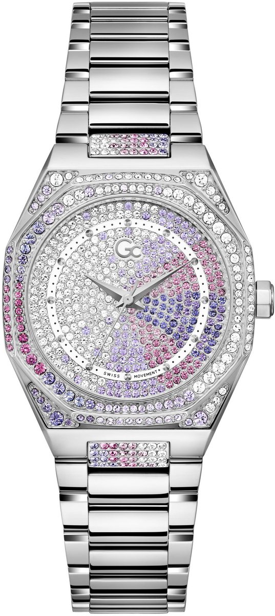 Gc Gc Coussin Sleek Lady Quartz Analoog Horloge Zilver Kast: 100% Roestvrij Staal | Bracelet 100% Roestvrij Staal 34 mm Z25011L3