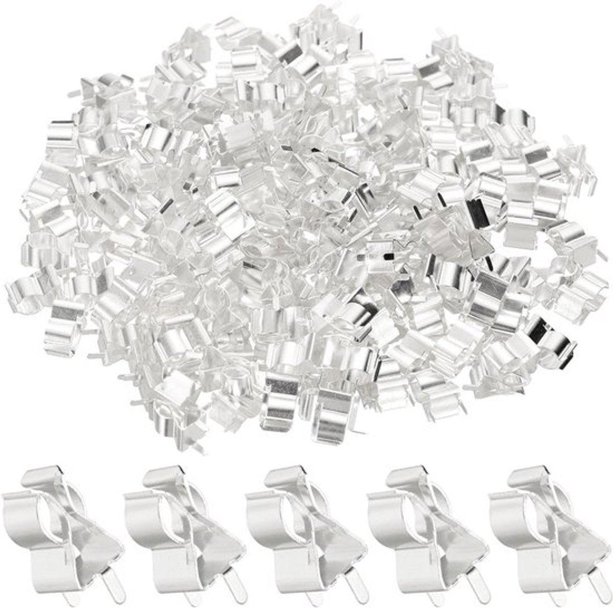 Zekeringklemmen voor glas en keramiek - 6x30 mm - Messing - Zekeringhouder - Zilver - 200 stuks