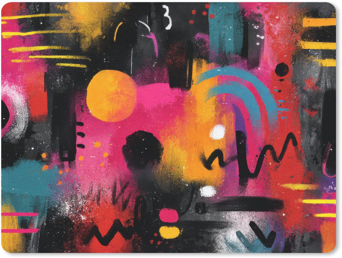 Muismat 23x19 cm - Mousepad Kleurvlakken - Vormen - Kleurrijk - Abstract - Muismatten