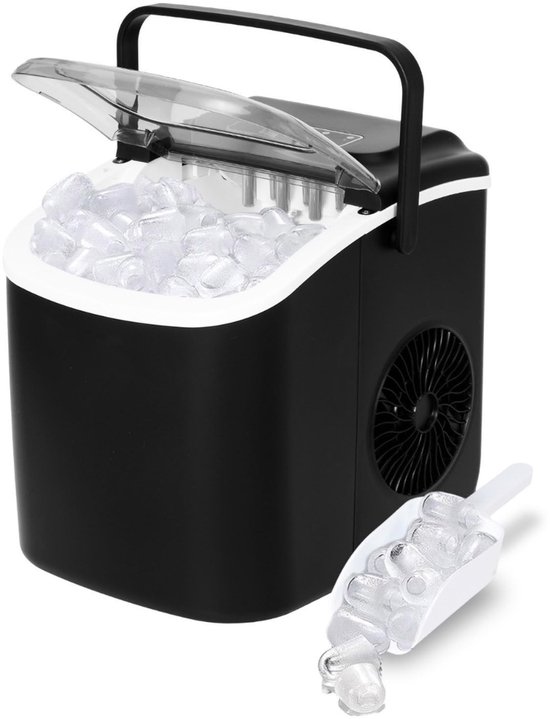 Quvo® Ijsblokjesmachine - ijsmachine -ijsblokjesmakers - Supersnel ijsblokjes maken - Zwart - 23cm x 30cm x 29cm van Quvo — afbeelding 2
