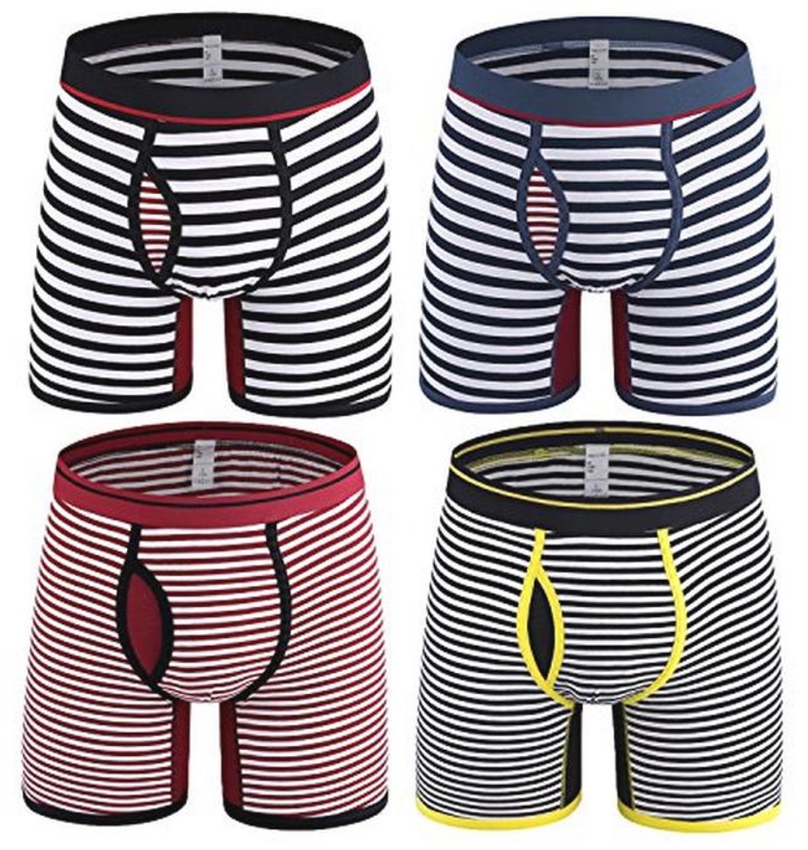 Heren Boxerslips met Open Fly - Ademend en Comfortabel Katoenen Multi Pack