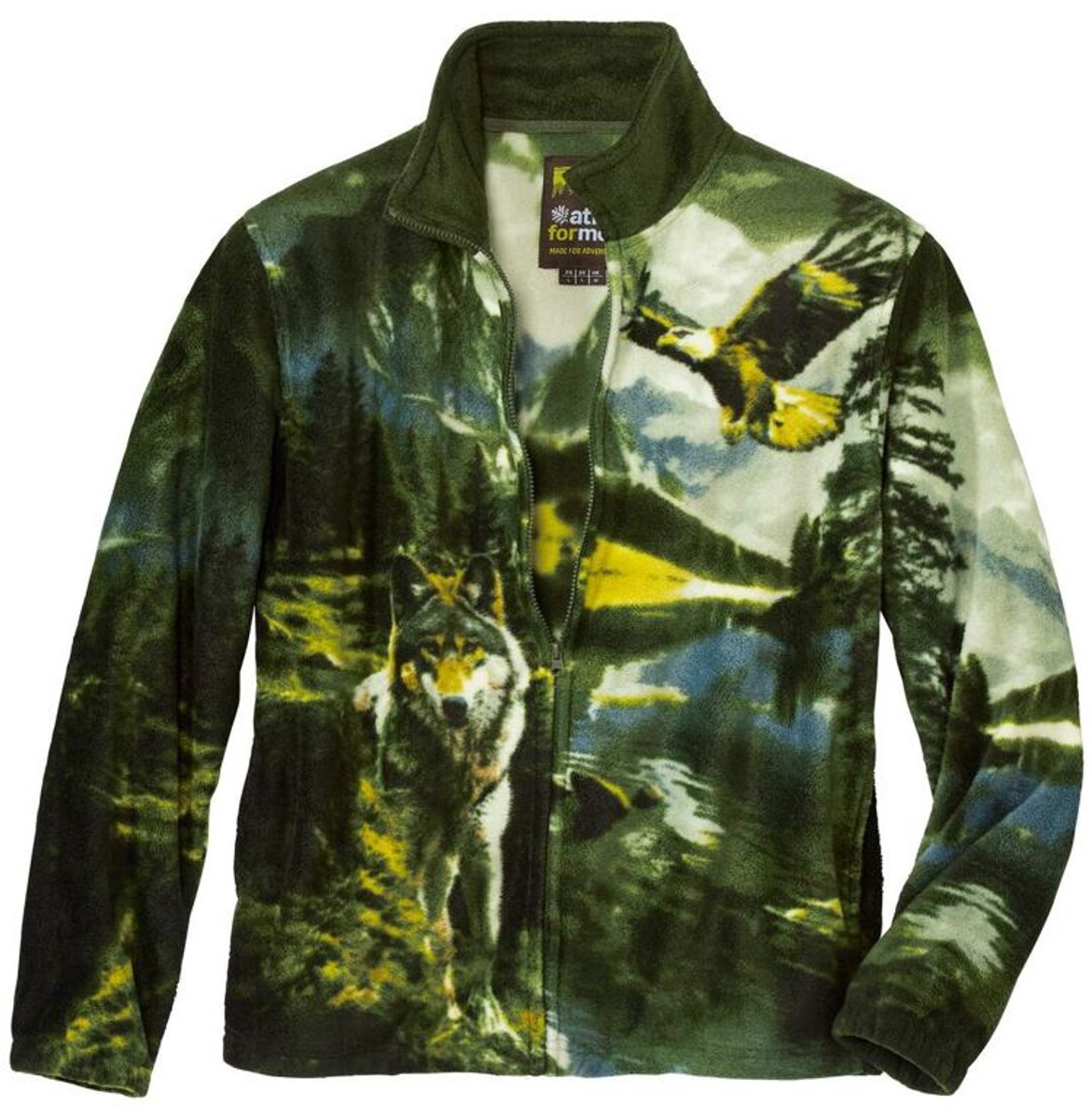 ATLAS FOR MEN - Fleecevest - Ultracomfortabel en Warm - Fleece met Ritssluiting en Print - Opstaande Kraag - Ideaal voor Winter, Reizen en Wandelen - Verkrijgbaar in Grote Maten van M tot 5XL - 3XL