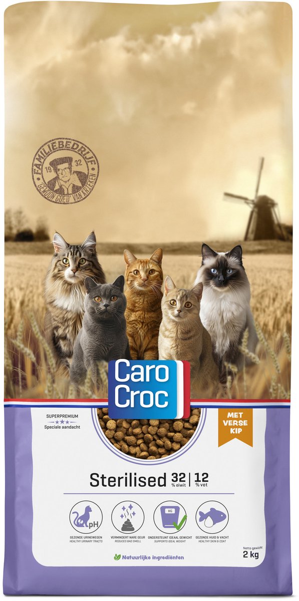 CaroCroc Kattenvoer Sterilised Verse Kip