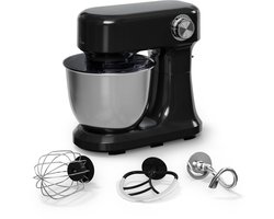 Klarstein Keukenmachine Bella Evo 1500W keukenrobot – 5L roestvrijstalen kom, 12 snelheden, planetaire mixfunctie, pulsefunctie, deeghaak, klopper en garde, keukenrobot voor bakken, zwart - voor Keuken - Knetmaschine - Rührmaschine