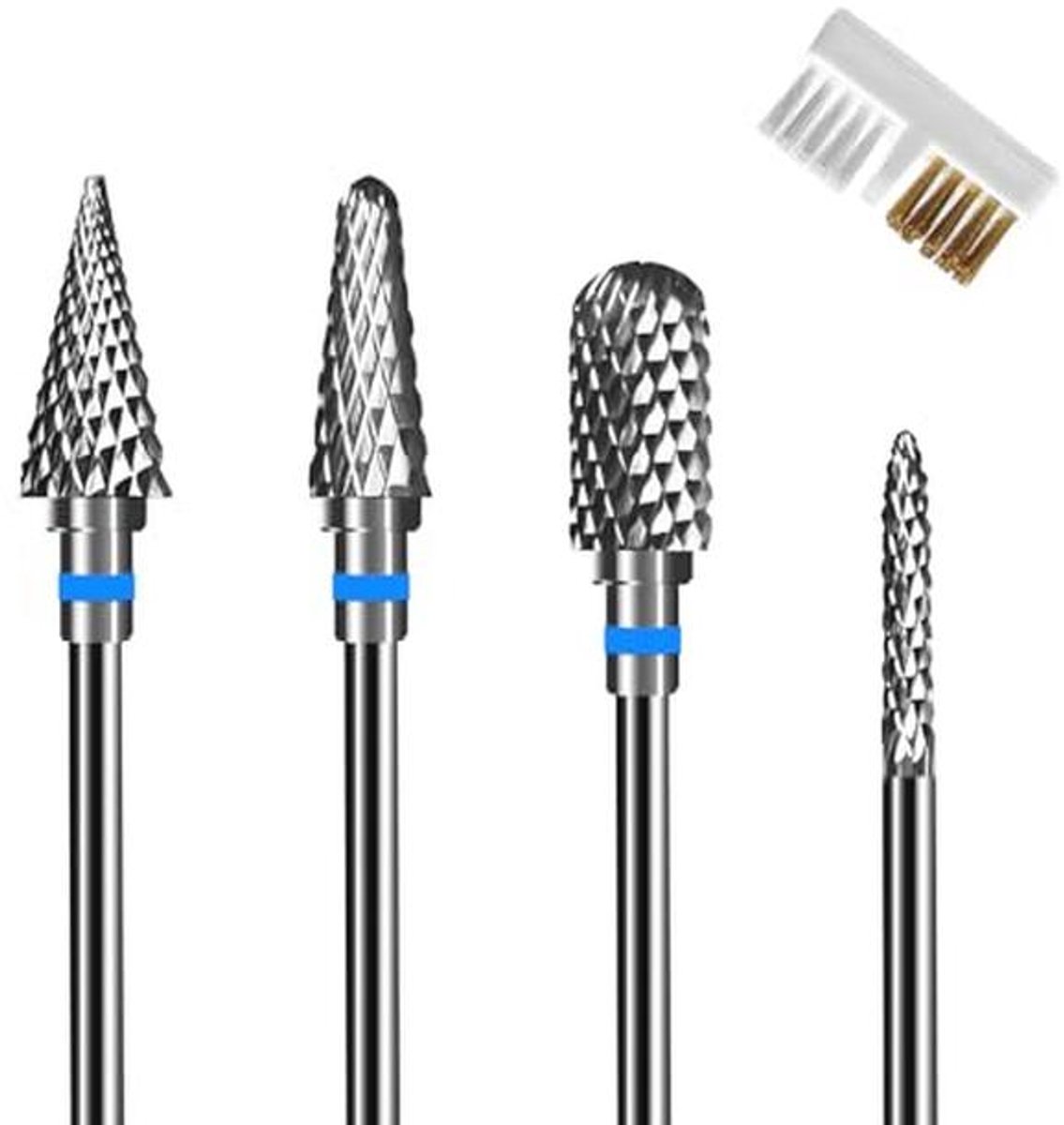 Nagelfrees Opzetstukken 4 Stuks - Universele Schachtmaat 2,35 mm voor Mani-Pedi
