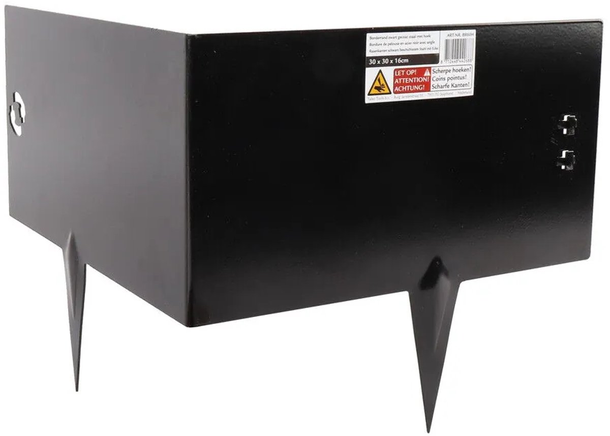 Talen Tools - Hoekborderrand - Gecoat - Zwart - Koppelbaar - 30 x 30 x 16 cm