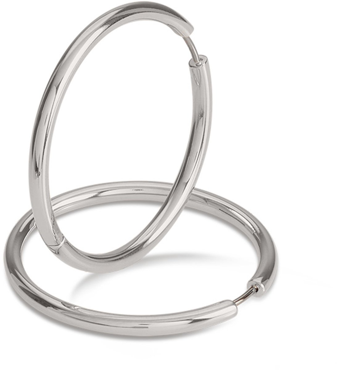 Boccia Titanium 05070-01 Dames Oorbellen - Oorringen - Sieraad - Zilverkleurig - 39 mm lang