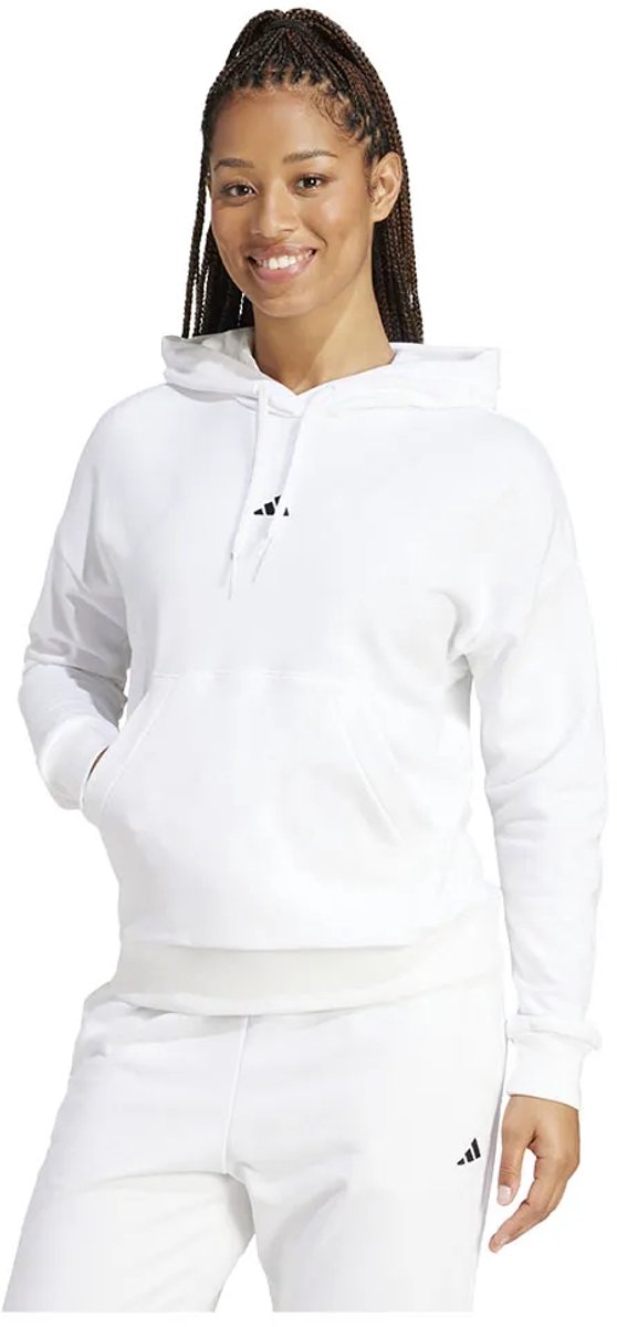Adidas Essentials Small Logo French Terry Hoodie M Vrouw Zwart