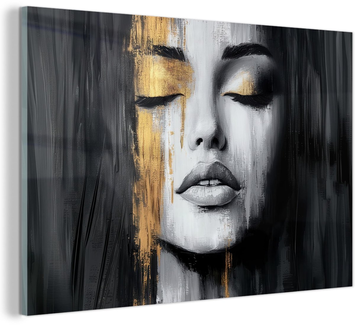 Unyqoos Abstracte Muurdecoratie met Vrouwelijk Gezicht voor Moderne Interieurs Gezicht - vrouw