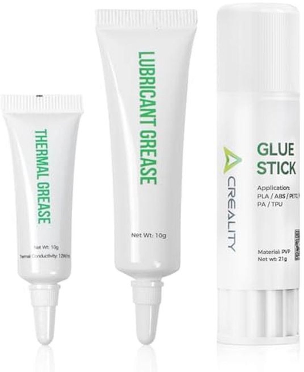 Creality 3D Printer Lubricant Grease & Thermal Paste & Glue Stick,3-Pack, 250°C High Thermal Conductivity+ Lubrication and Noise Reduction+ Warmbed Glue PVP, for Ender 3/Ender 3 V3 SE/KE/K1/K1C/K1 Max