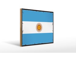 Holzschild Flagge Argentinien 40x30cm Retro Flag Argentina