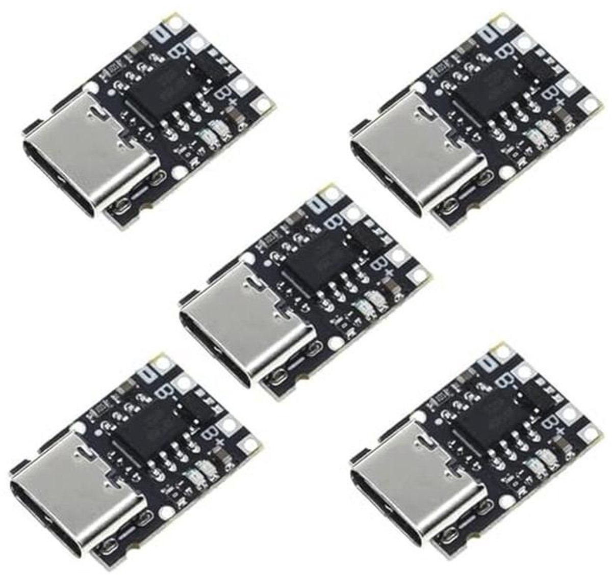 TP4057 USB C Lithium Batterij Laadbord 1A 3,7V - 5 Stuks