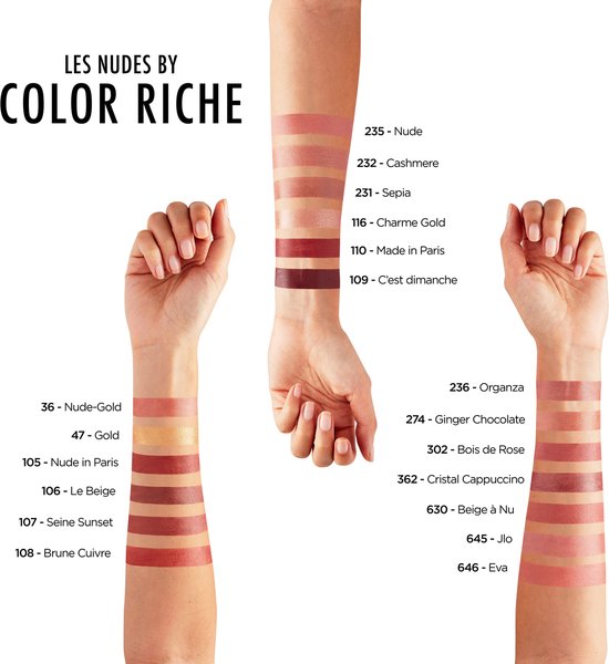 L’Oréal Paris Color Riche Satin Lipstick - 630 Beige A Nu - Nude - Verzorgende, Lippenstift Verrijkt met Arganolie 4,54 gr.