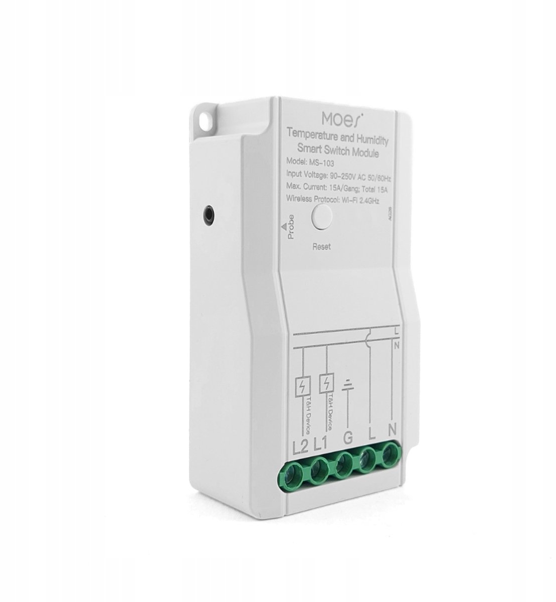 Moes MS-103 2-kanaals WiFi Tuya Thermostaat met Temperatuur & Vochtigheidssensor