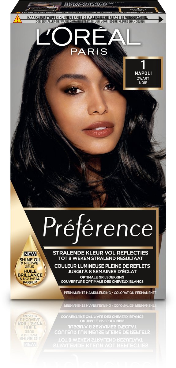 L'Oréal Paris Préférence 1 - Zwart - Permanente Kleuring - Extra-Langhoudend