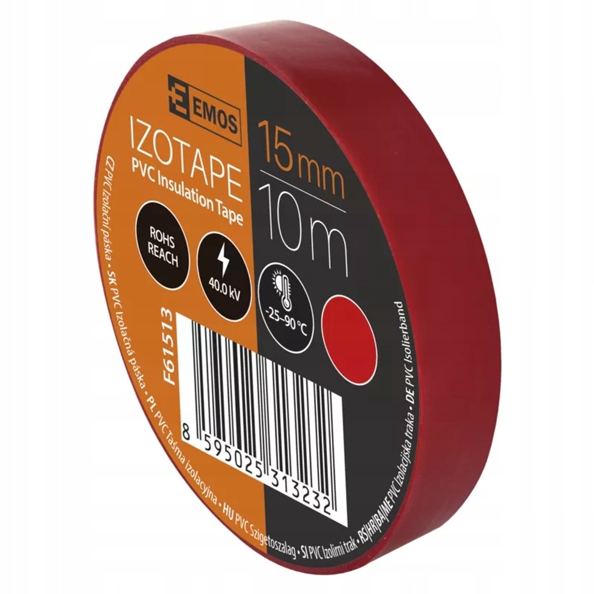 PVC Isolatietape 15mm x 10m Rood - Duurzaam en Flexibel