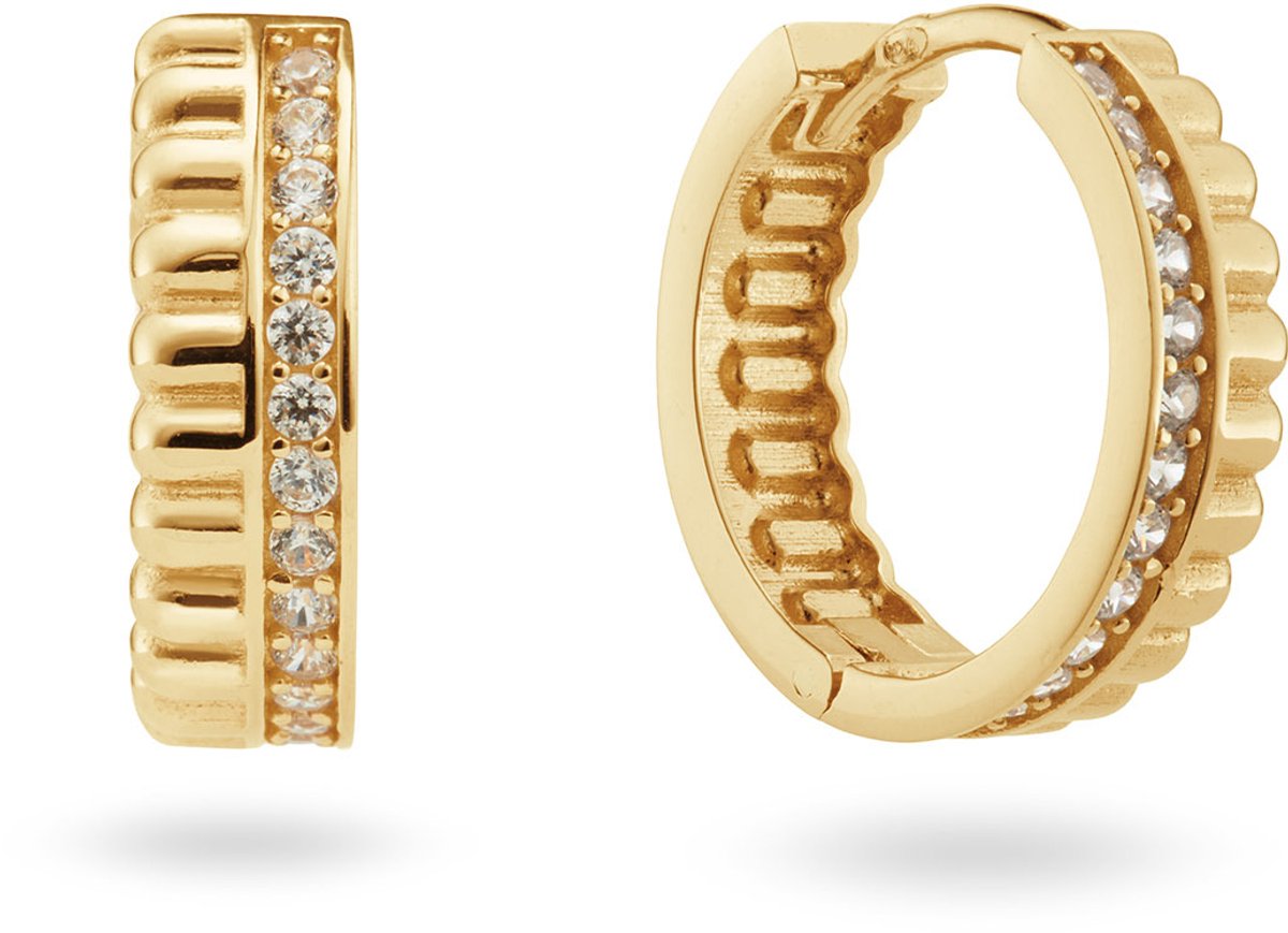 Oorringen Dubbele Rij CZ L 585