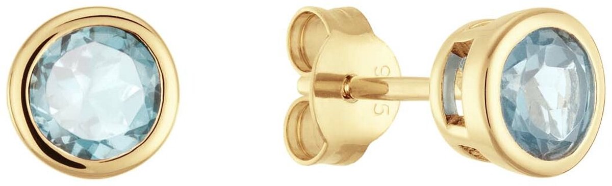 Glow 106.8002.00 Dames Oorbellen - Oorknopjes - Sieraad - Goudkleurig - 925 Zilver - 6 mm breed - 6 mm lang