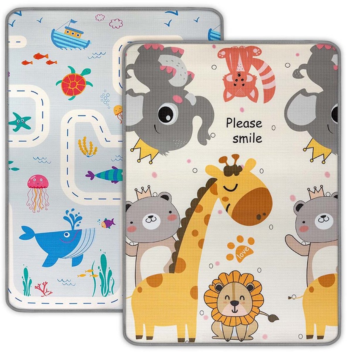 Milly Mally - Matras - Dubbelzijdige XPE schuimmat multicolor 178x120 cm - speelmat - antislip - waterdicht - kinderbed - veilig - zacht