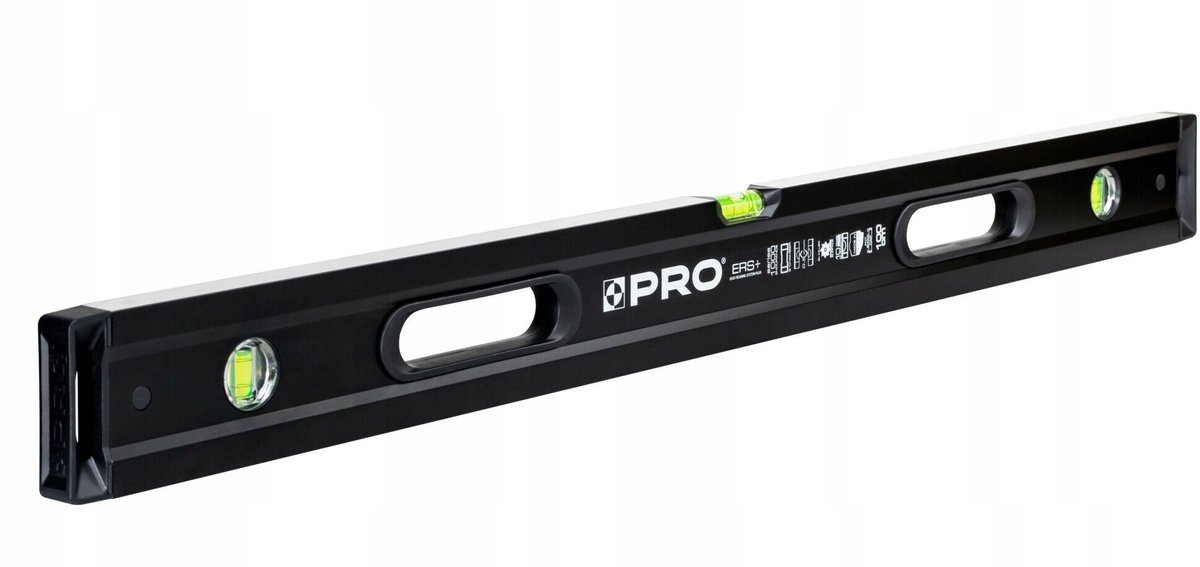 PRO1000 Waterpas 120cm Zwart - Dubbel Gefreesd met Handgrepen