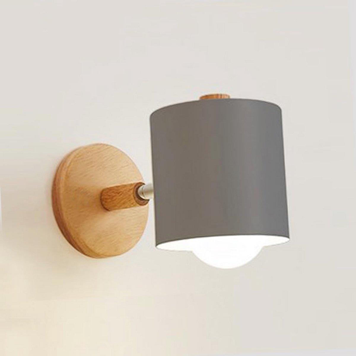 Verstelbare Wandlamp E27 voor Binnen - Houten en Metalen Design - Ideaal voor Kinderkamer, Kantoor en Woonkamer
