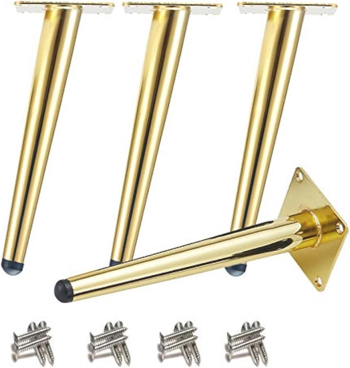 Schuine Tafelpoten Gouden Metaal 30 cm - Stil en Stabiel voor Meubels