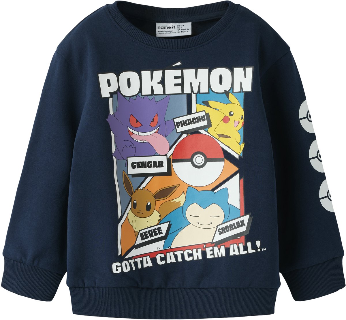 NAME IT - NMMSIBO POKEMON NREG SWEAT BRU NOOS BFU - Jongens - Sweaters