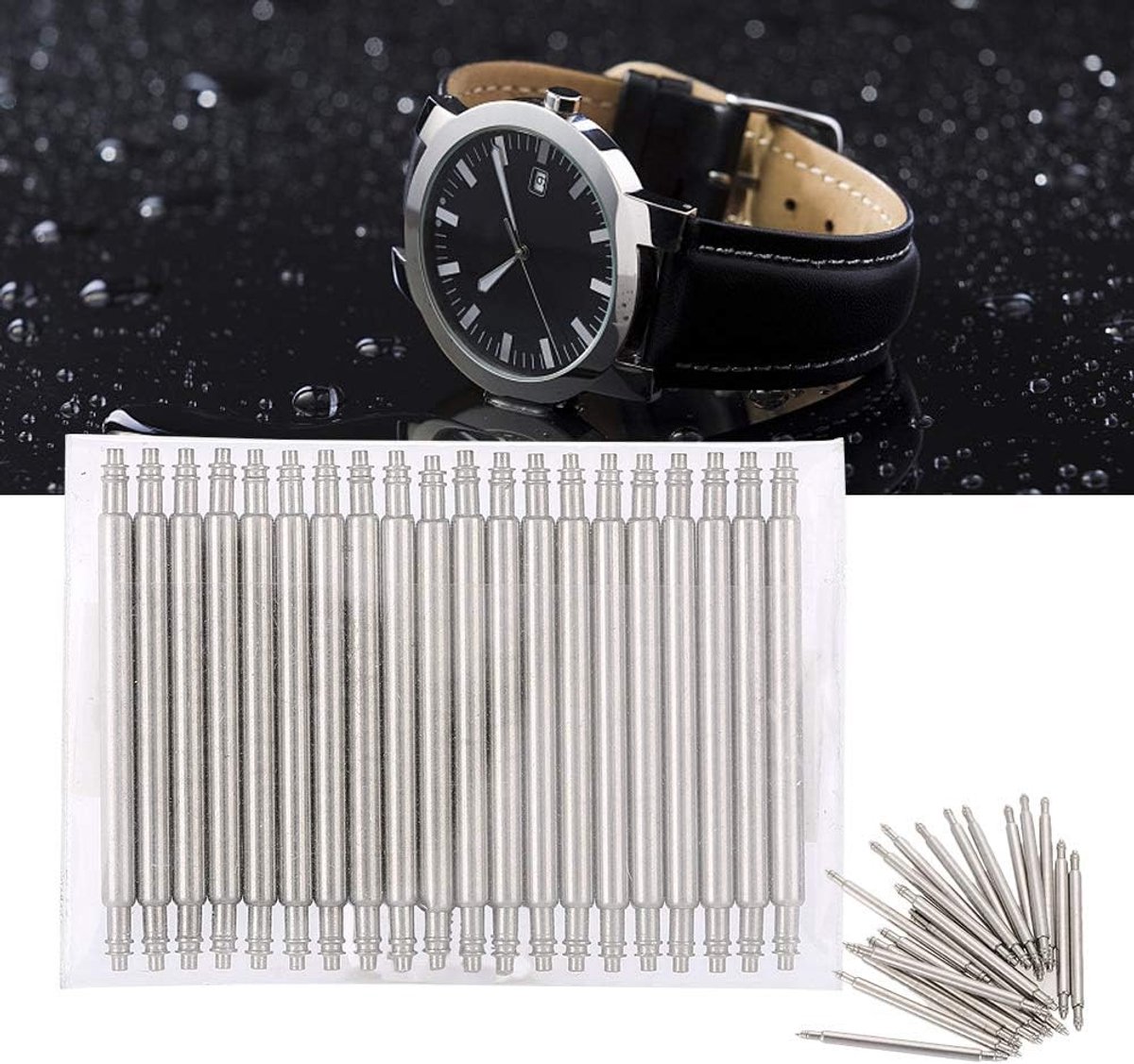 Vervangingspinnen voor horlogebanden - 20pcs - 19-24mm - Horloge pin bar - Veerstaafjes - Stalen horloge reparatool - 1.8 * 22mm