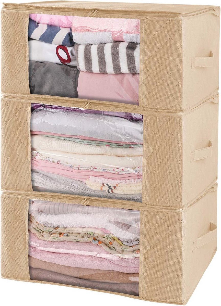 Opbergtas set van 3 opvouwbare opbergvakken voor kleding en accessoires