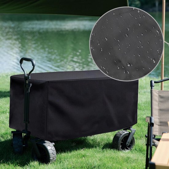 1 stuk - Opvouwbare hoes voor tuinkarren - 210D Oxford-doek - waterdicht - 96 cm x 56 cm x 51 cm - zwart van Merkloos	 — afbeelding 3