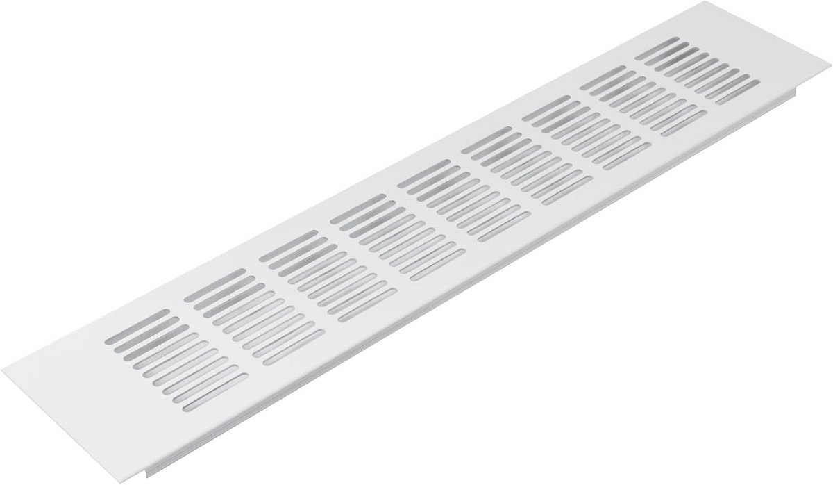 Rechthoekig ventilatierooster voor luchttoevoer, aluminium, 400 x 80 mm - voor vloer, muur en deurkanaal