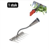 Onkruidhark, tuinhark van metaal, 5/6/7 tanden, bladhark, hark van koolstofstaal, gazonhark, robuust, voor het losmaken van onkruid