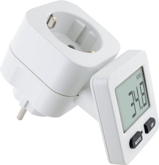 SCHWAIGER Energiekostenmeter & invoermeter I Geschikt voor buiten & verlicht I Stroommeter voor de stopcontact I Stroommeter voor het bepalen van het stroomverbruik & de invoer