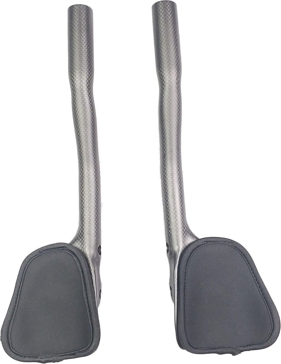 Aerodynamische Fietsstuur met Koolstofvezel Armsteunen voor Triathlon - 340mm Zwart