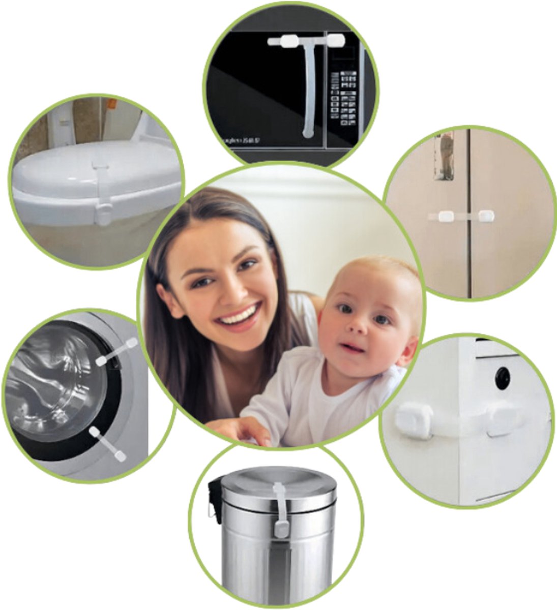 Kinderslot Kastjes - 10 Stuks - Zelfklevende Kindersloten - Kastbeveiliging voor Kinderen - Zonder Boren - Kinderslot Kastjes - Kinderbeveiliging voor Kasten en Lades - Kastslot - Baby Veiligheid - Wit – foto 4
