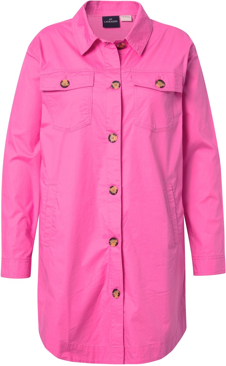 Laurasøn - Dames - Overhemdjack lange mouw - Roze - Maat 40+