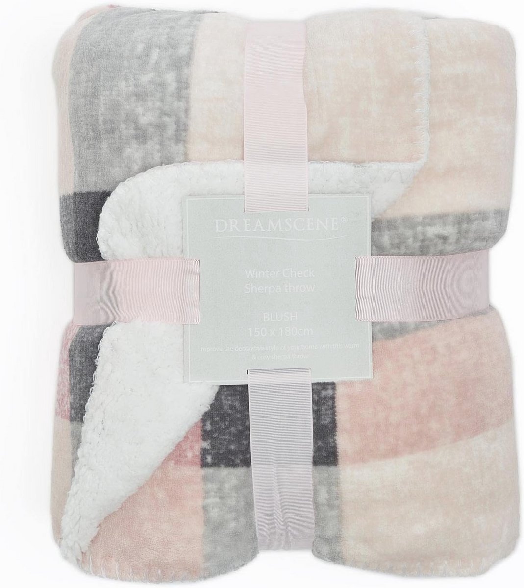 Zachte Sherpa Fleece Deken - Warme en Gezellige Pluizige Dekens voor Slaapbank - 150 x 180 cm - Blush