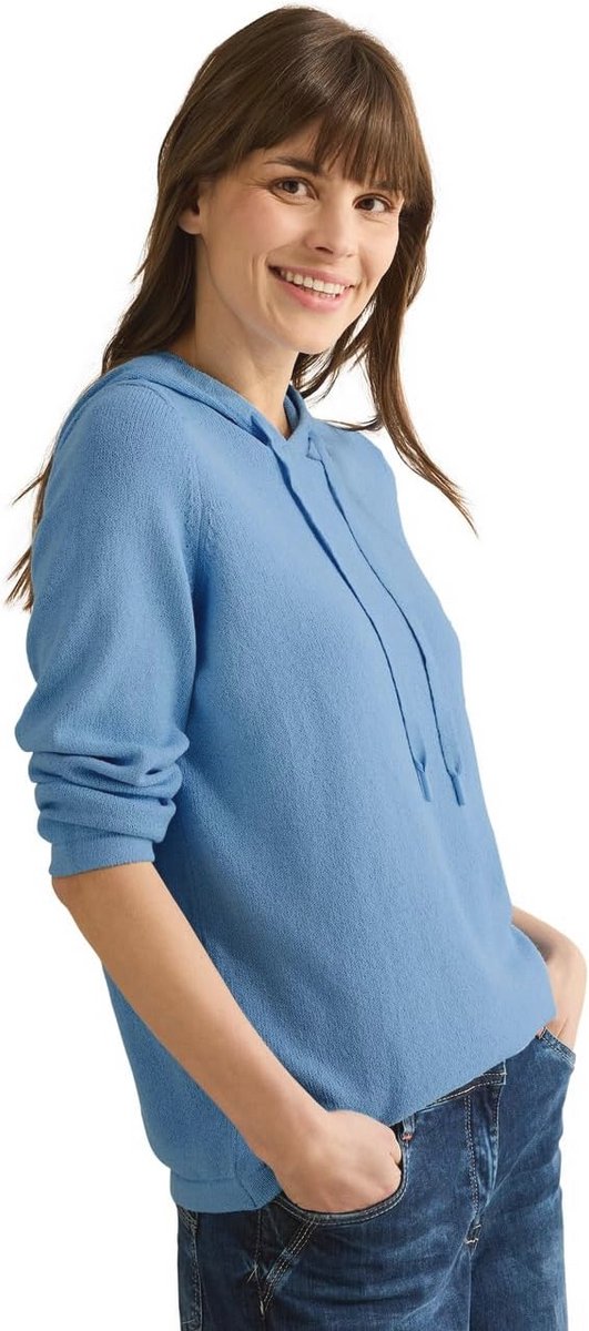 Lichte dames hoodie met capuchon en 3/4-mouwen
