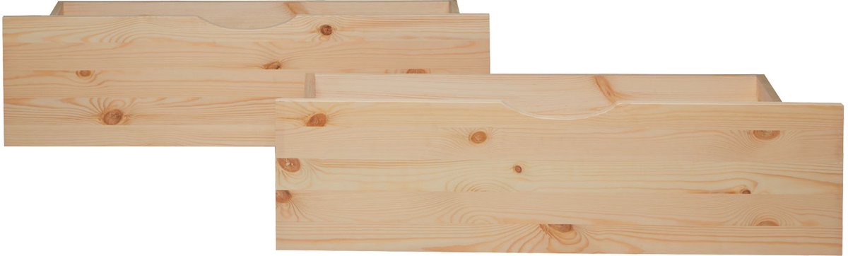 Homestyle4u Bedkast - 2-delige set - met wieltjes - Bedlade - Natuur