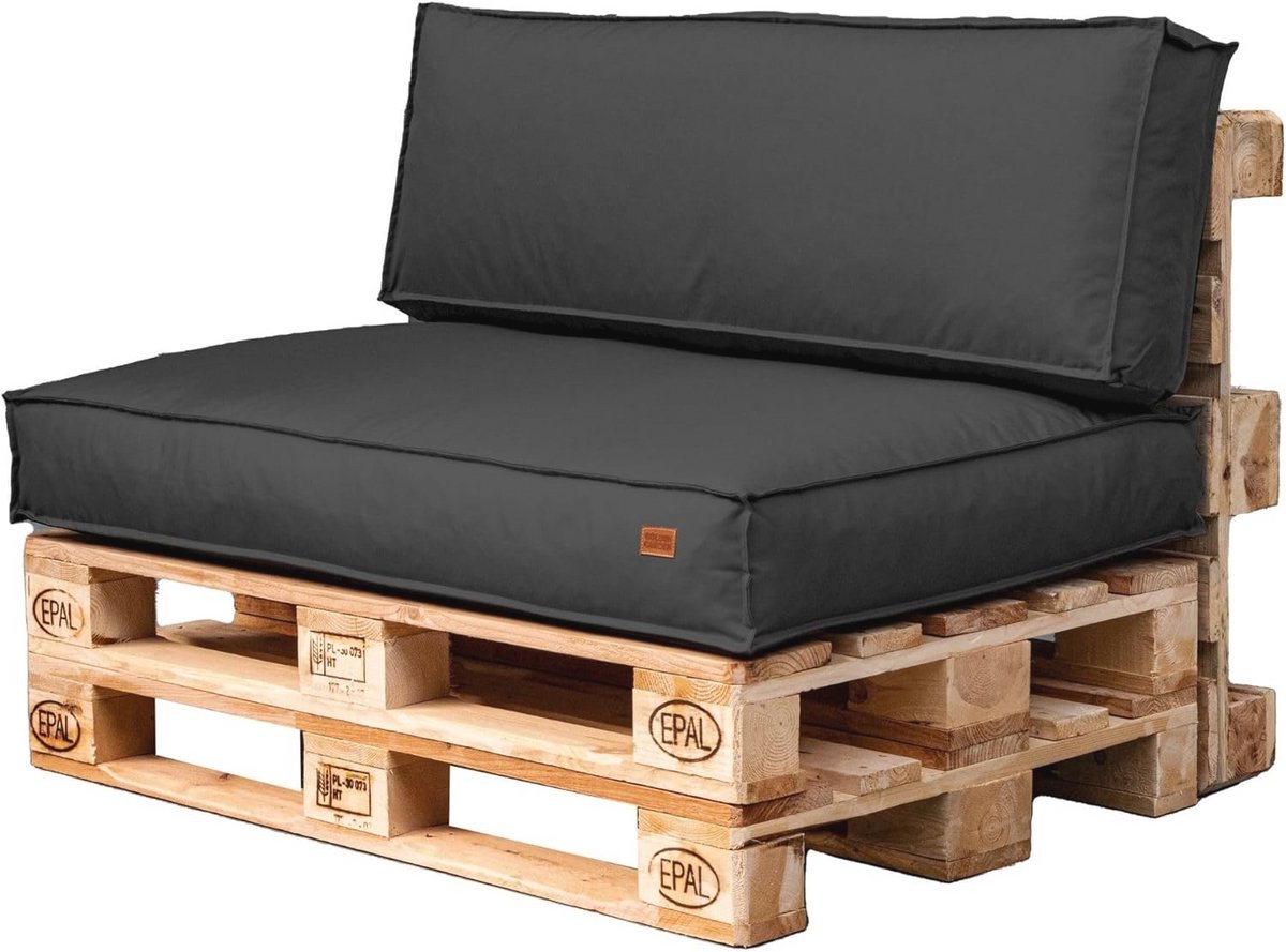 Tuinkussen set voor palletmeubelen - Duurzame stof - Zitkussen en rugkussens - 120x65x10 en 60x40x10