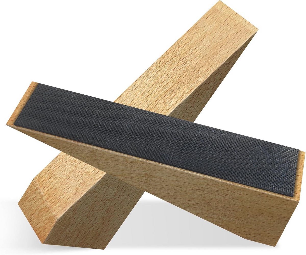 Houten Deurstoppers - Antislip Deurstoppers voor Vloer - Deurwiggen voor Alle Deurtypen en Oppervlakken - 5 cm Dik, 16 cm Lang met Rubber