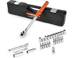 VEVOR Click Momentsleutel 3/8-Inch Aandrijving 5-60 Nm Dubbelzijdig Oranje