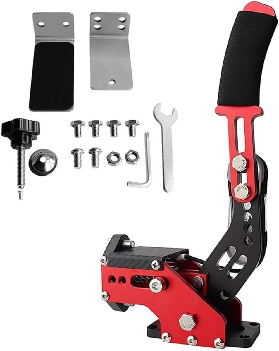 EGoods - PC USB handrem voor SIM racegames met klem - compatibel met G27, G25, G29, T500, T300 - 64-bit - rood
